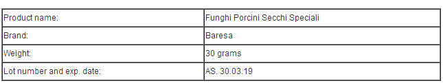Co<em></em>nsumer warning against mushroom product
